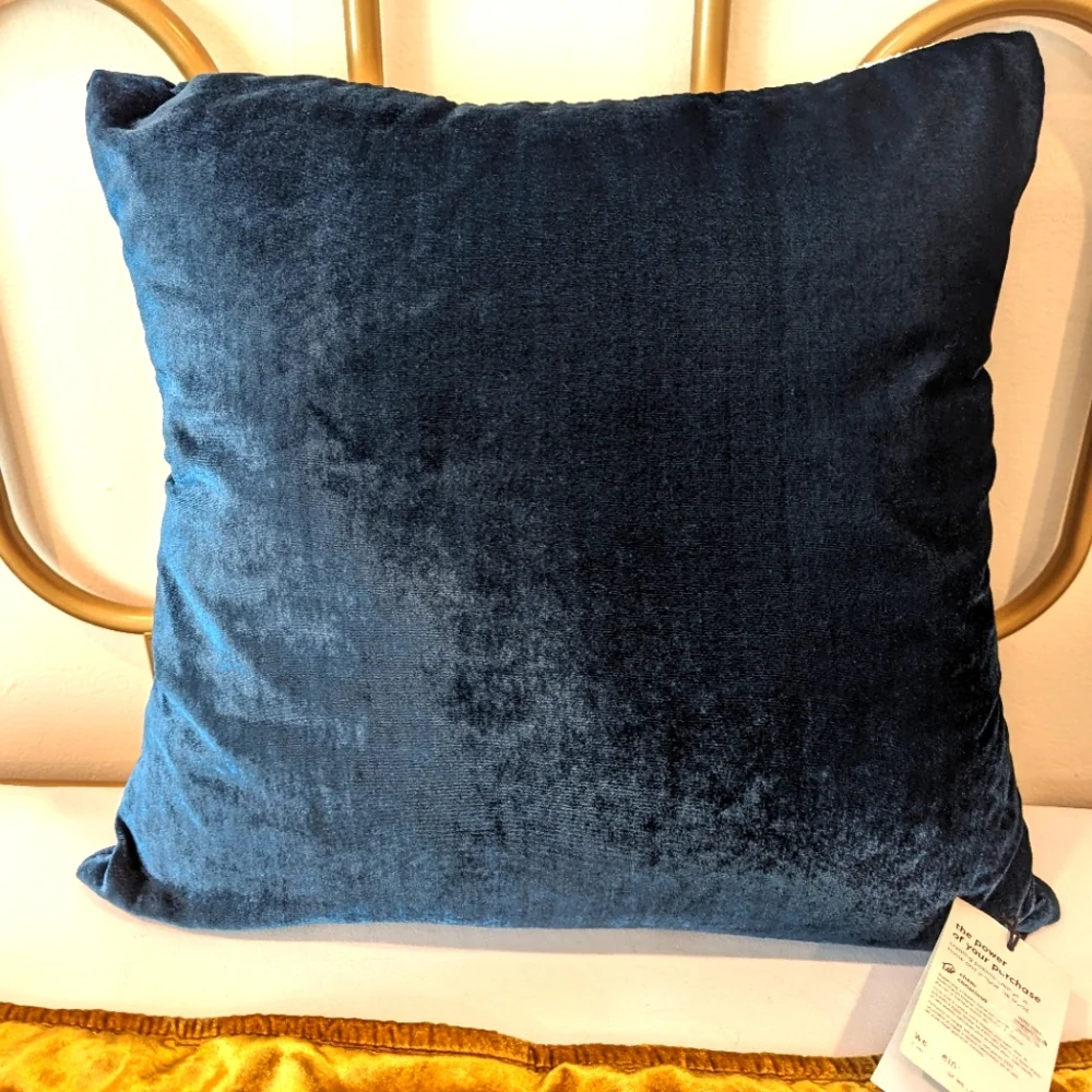 NWT WEST ELM Lush Velvet Tassel Fringe Pillow Cover & Insert